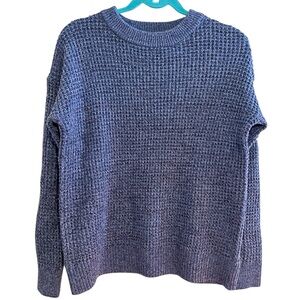Women’s Chunky Knit Blue Crewneck Sweater